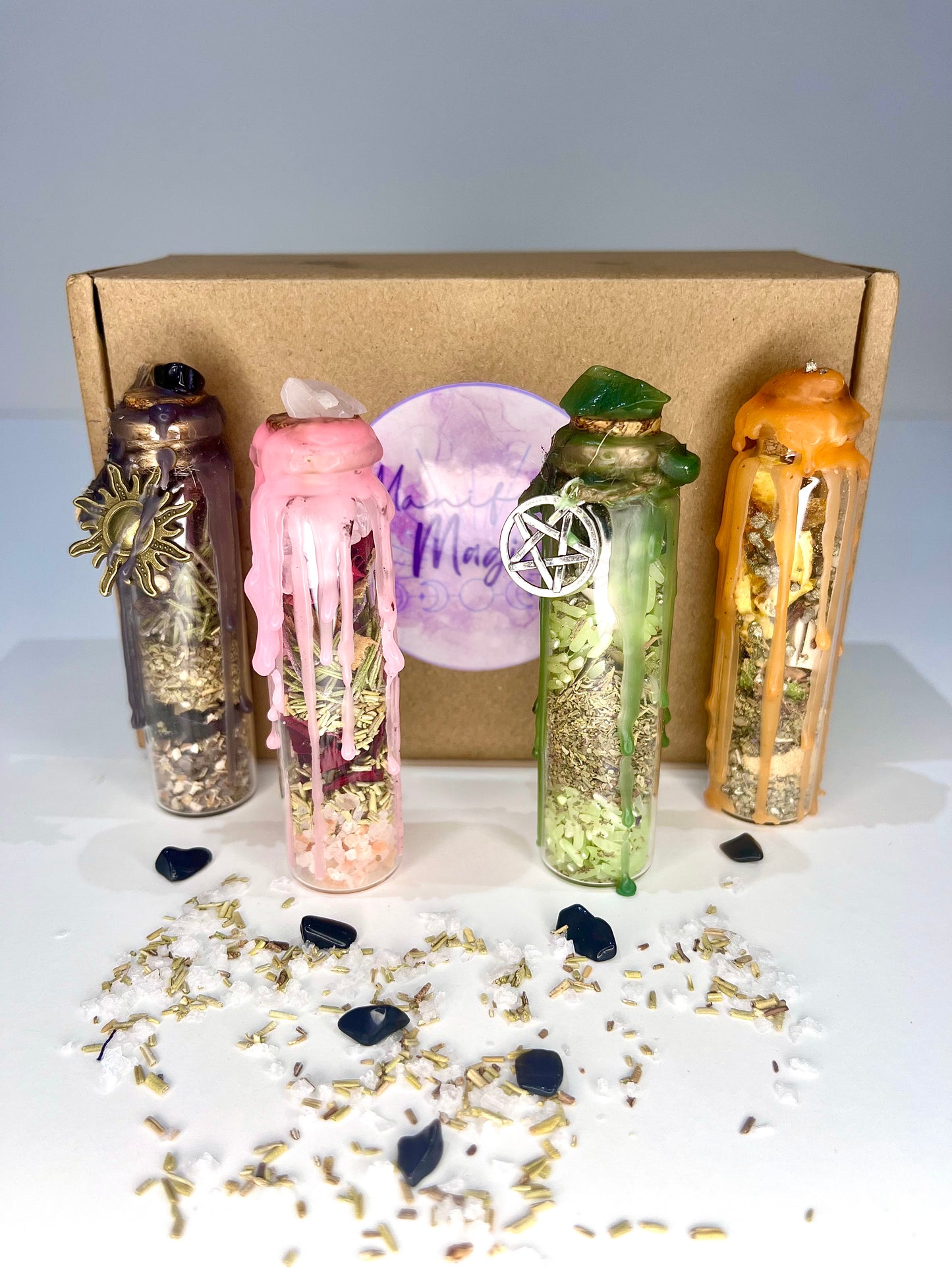 Spell Bottles for Love, Protection, Money, Luck or Custom Intention – Sealed Ritual Jar