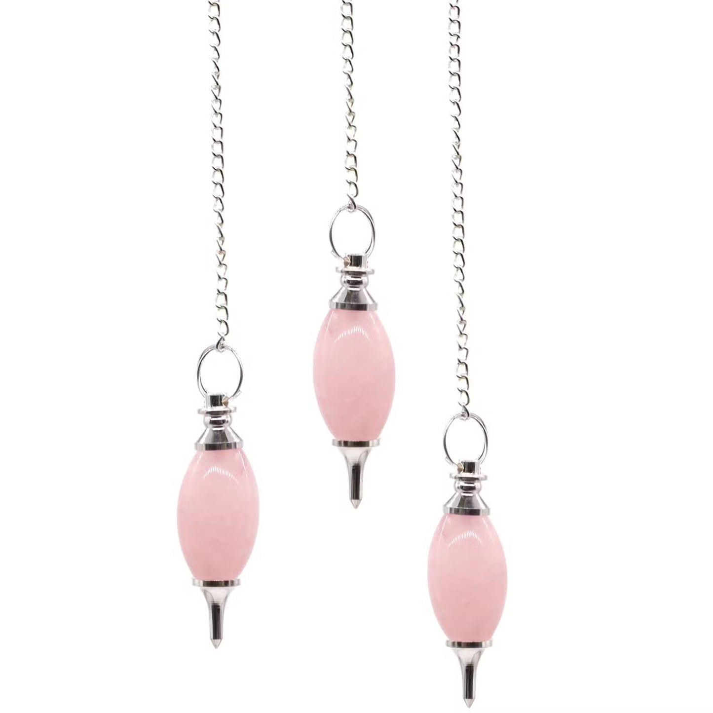 Lingam Shaped Rose Quartz Pendulum
