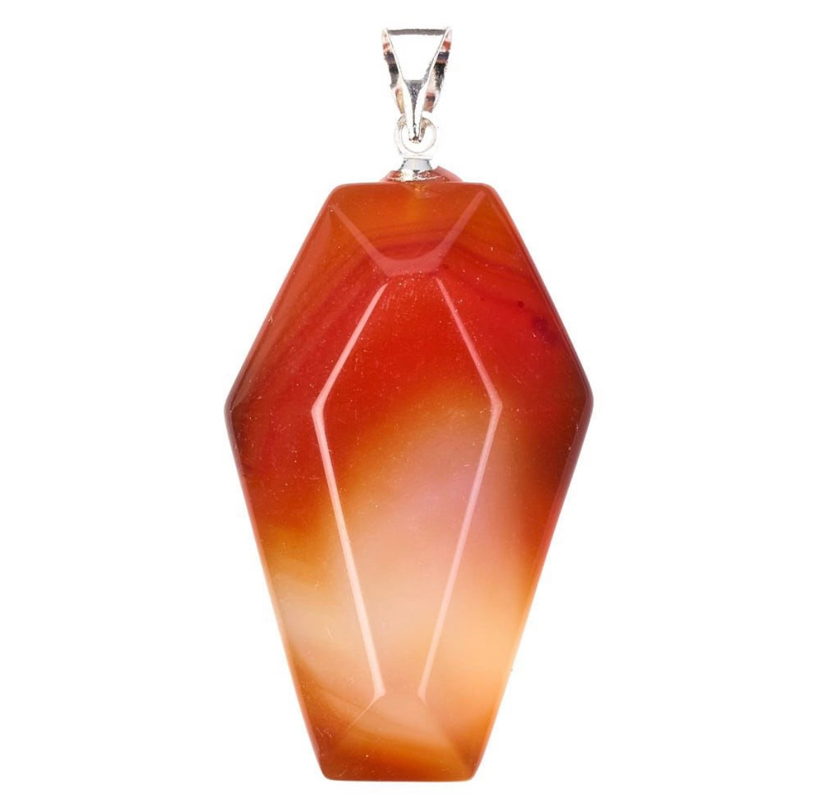 Carnelian Casket Necklace – 20” Silver Plated Chain