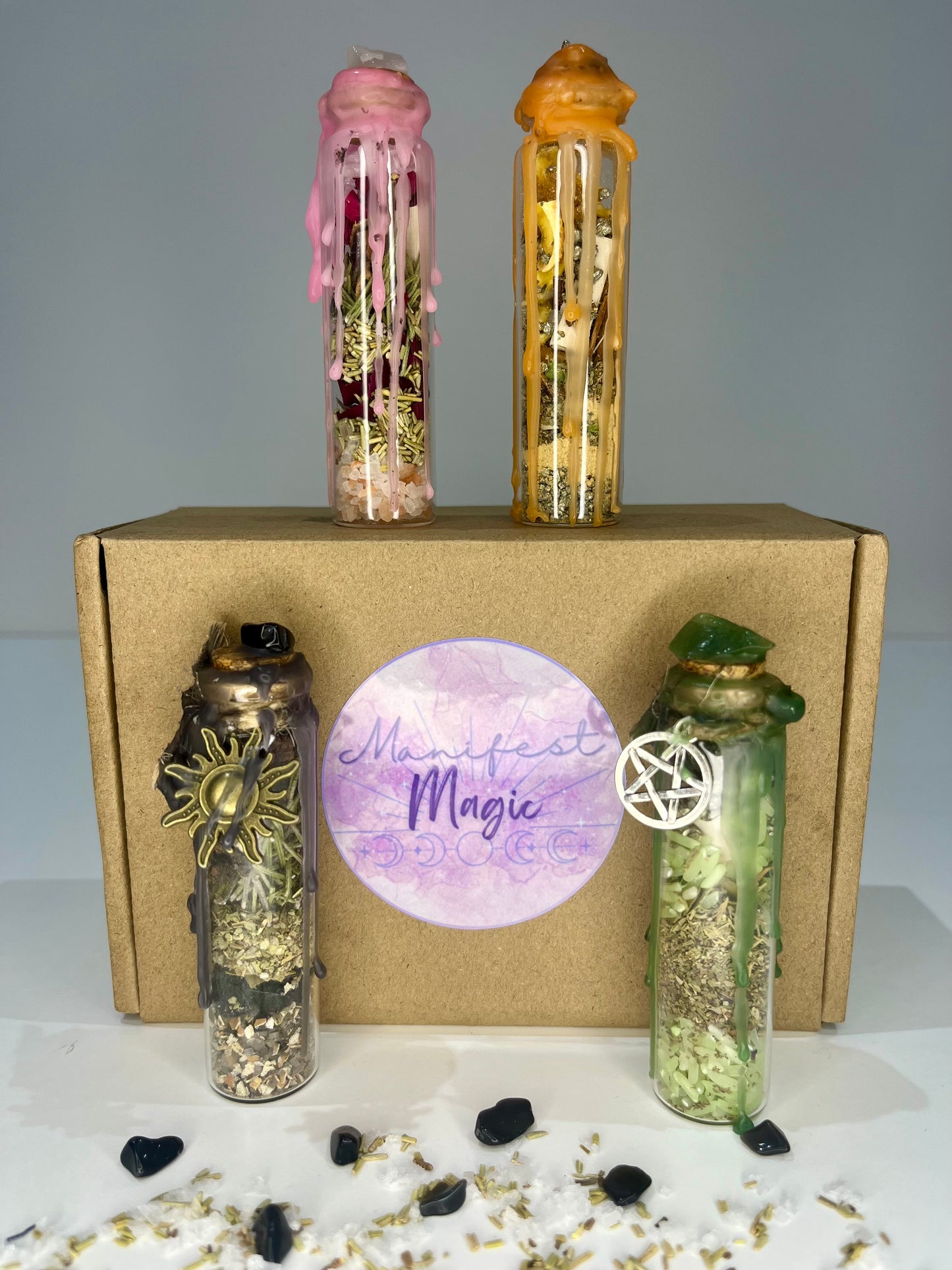 Spell Bottles for Love, Protection, Money, Luck or Custom Intention – Sealed Ritual Jar