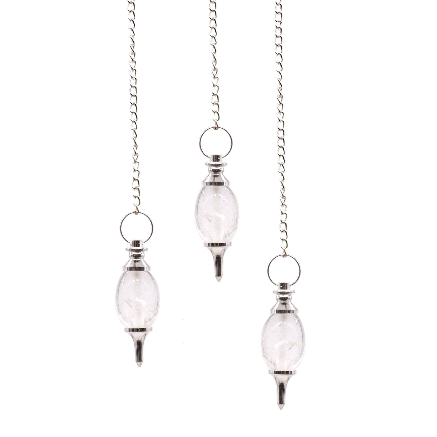 Lingam Shaped Clear Quartz Pendulum