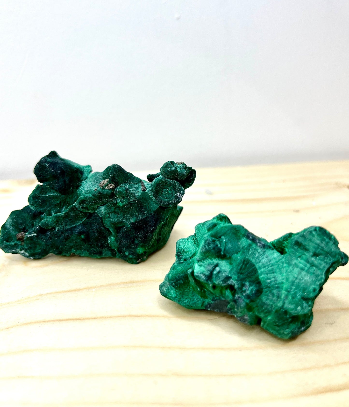 Velvety Fibrous Malachite Specimens