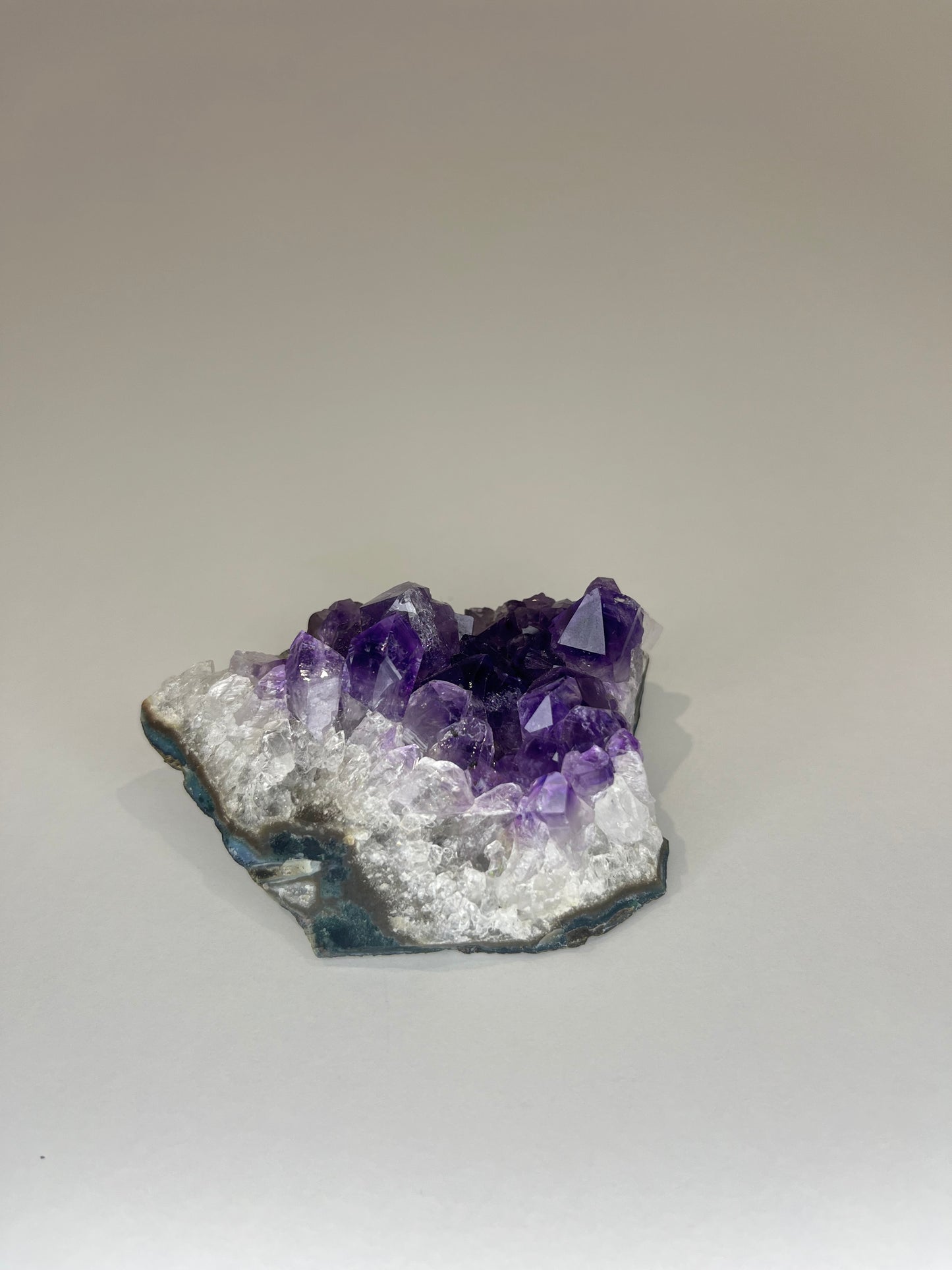 Medium deep purple amethyst cluster