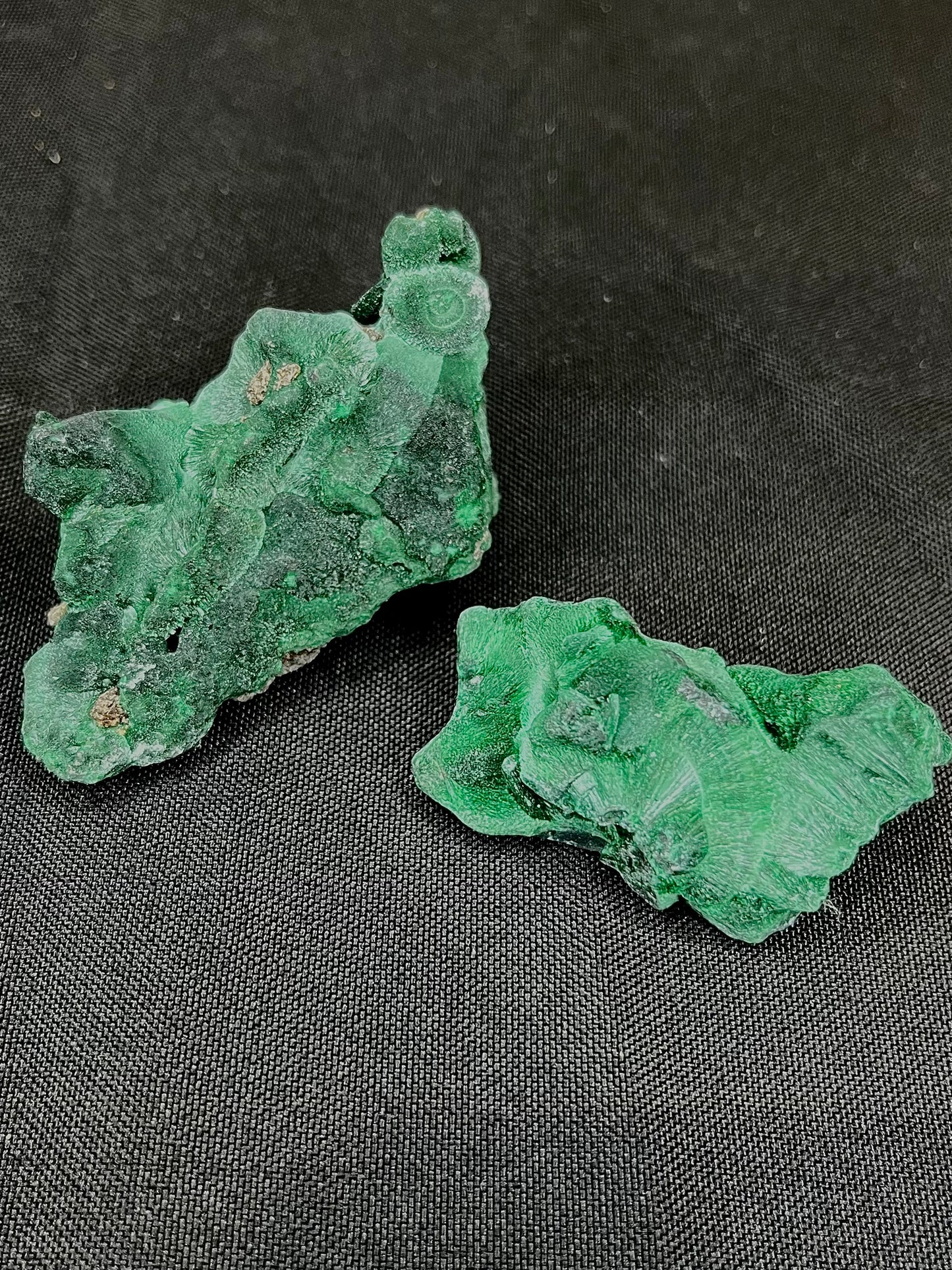 Velvety Fibrous Malachite Specimens