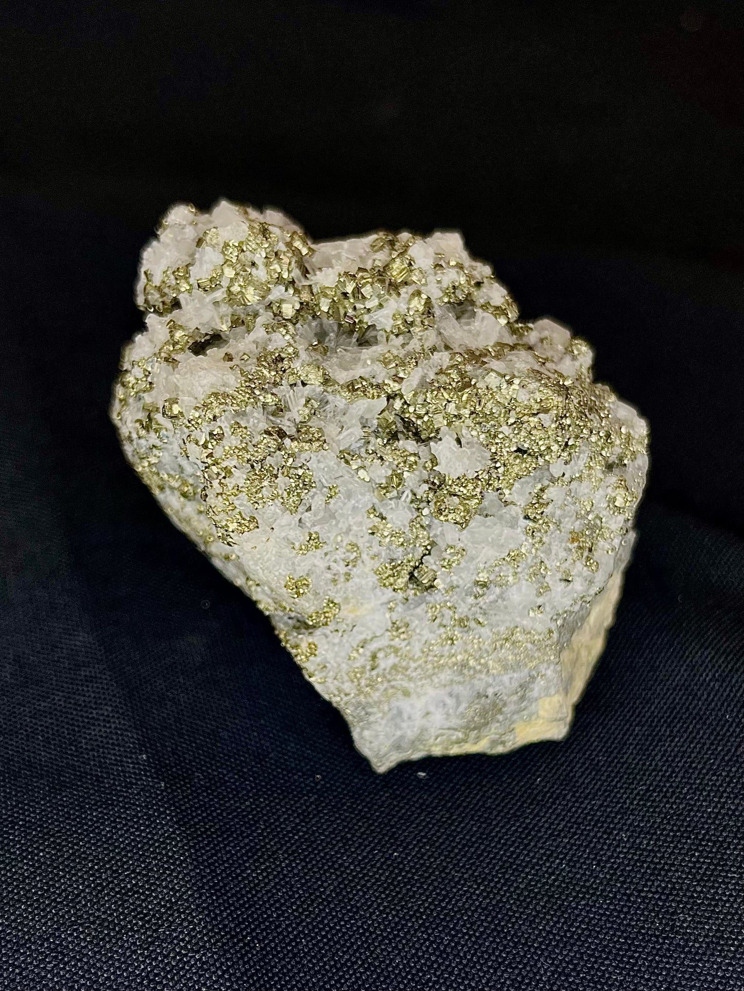 Pyrite on Quartz Cluster