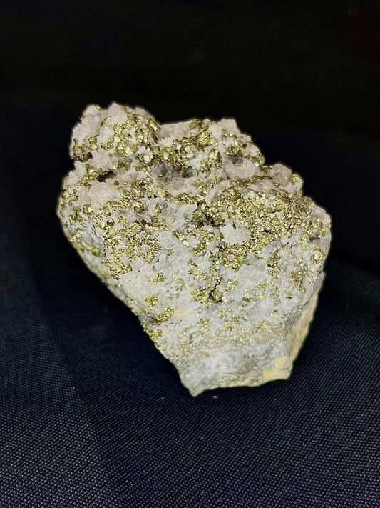Pyrite on Quartz Cluster
