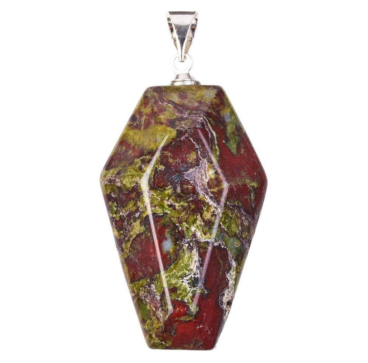 Dragon Stone Casket Necklace – 20” Silver Plated Chain