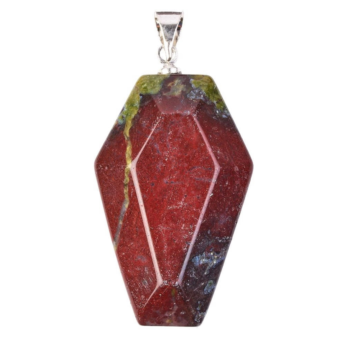 Dragon Stone Casket Necklace – 20” Silver Plated Chain