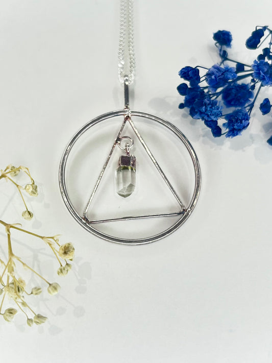 Geometric Quartz Point Necklace