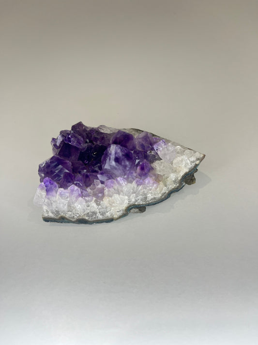 Medium deep purple amethyst cluster