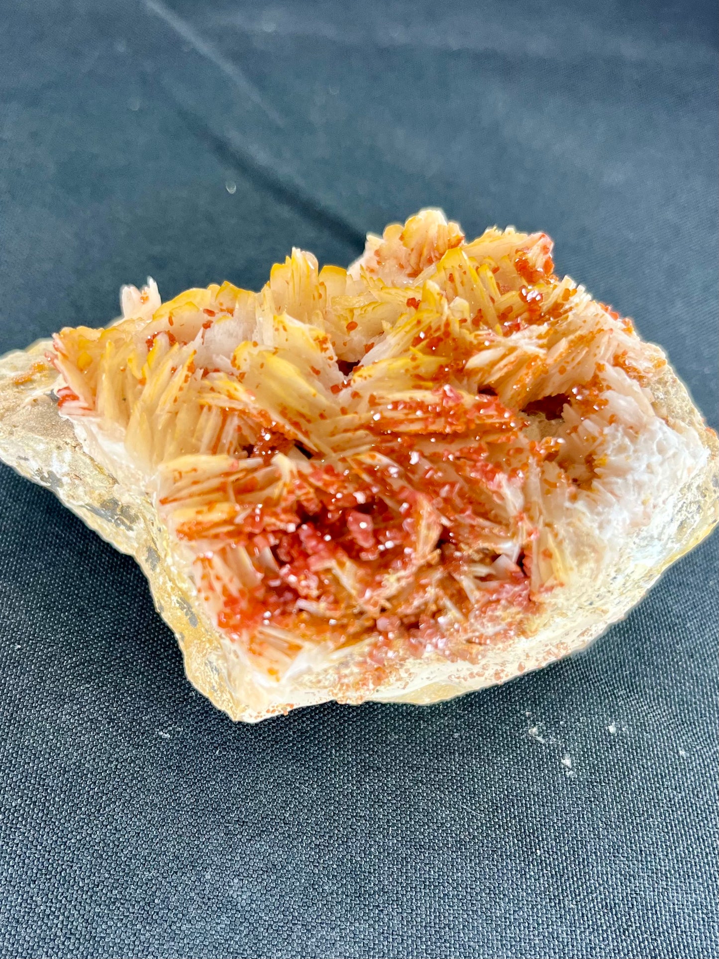 Vanadinite on Barite Crystal Cluster – Large Display Piece for Focus & Grounding | Manifest Magic UK