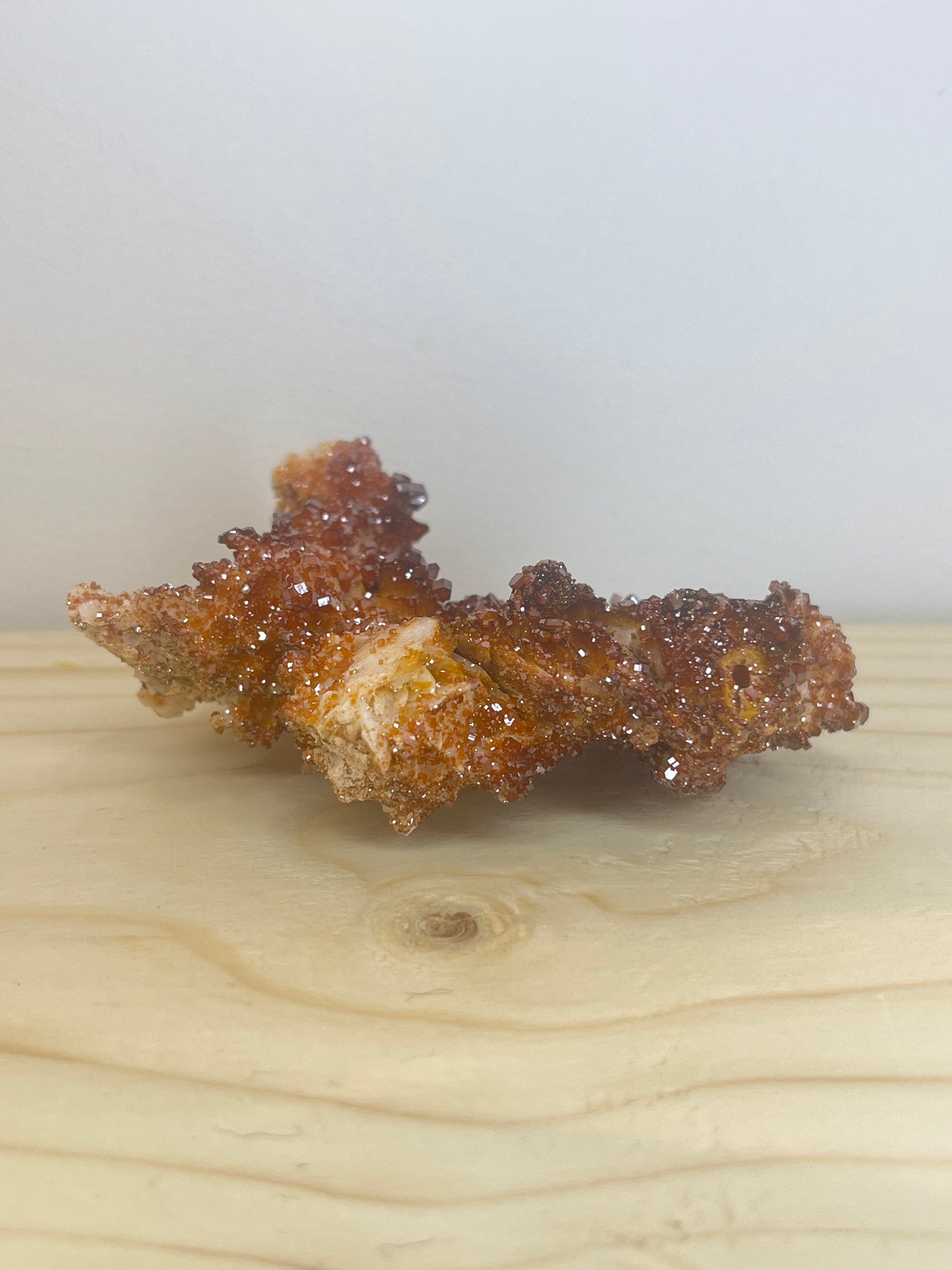Vanadinite on Barite Crystal Cluster