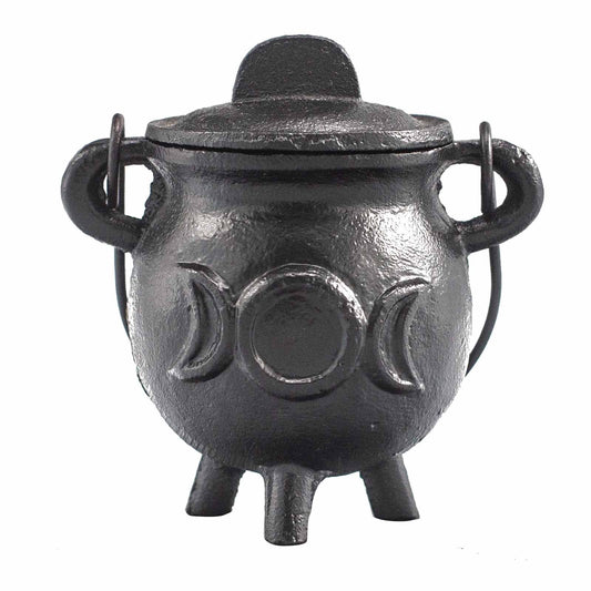 Cast Iron Cauldron with Triple Moon - Small