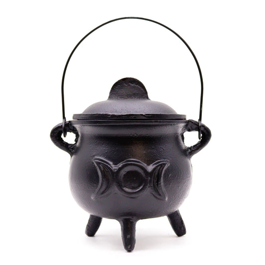 Cast Iron Cauldron with Triple Moon - Large