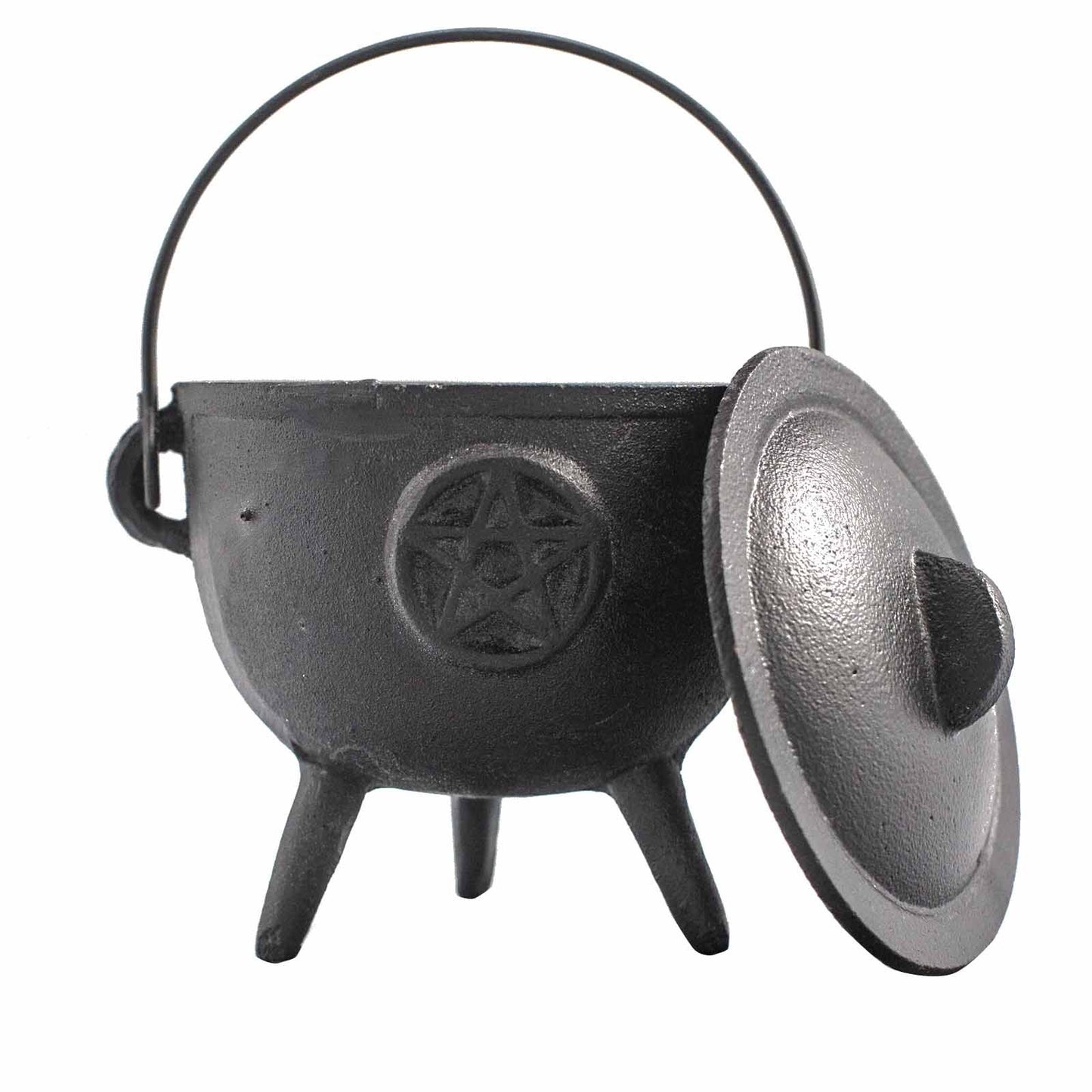 Cast Iron Pentacle Cauldron - Medium