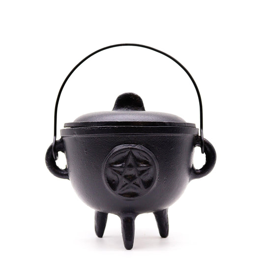 Cast Iron Pentacle Cauldron - Large