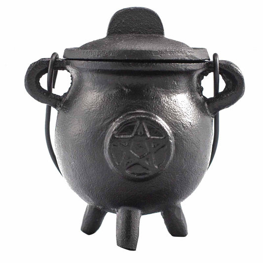 Cast Iron Cauldron with Pentacle - Small