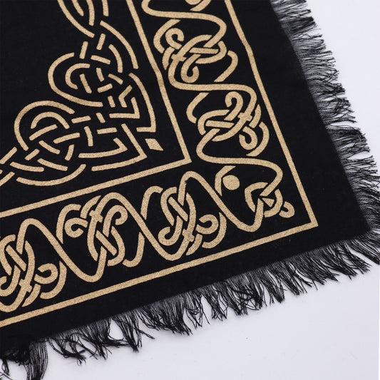 Esoteric Fringed Altar Cloth – Pentagram Design (Protection, Balance & Ritual Use)