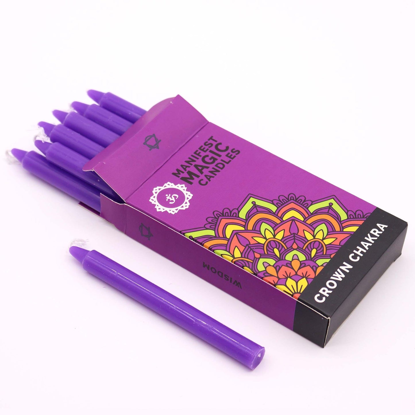Manifest Magic Violet Spell Candles – Pack of 12 (Crown Chakra, Spiritual Connection)