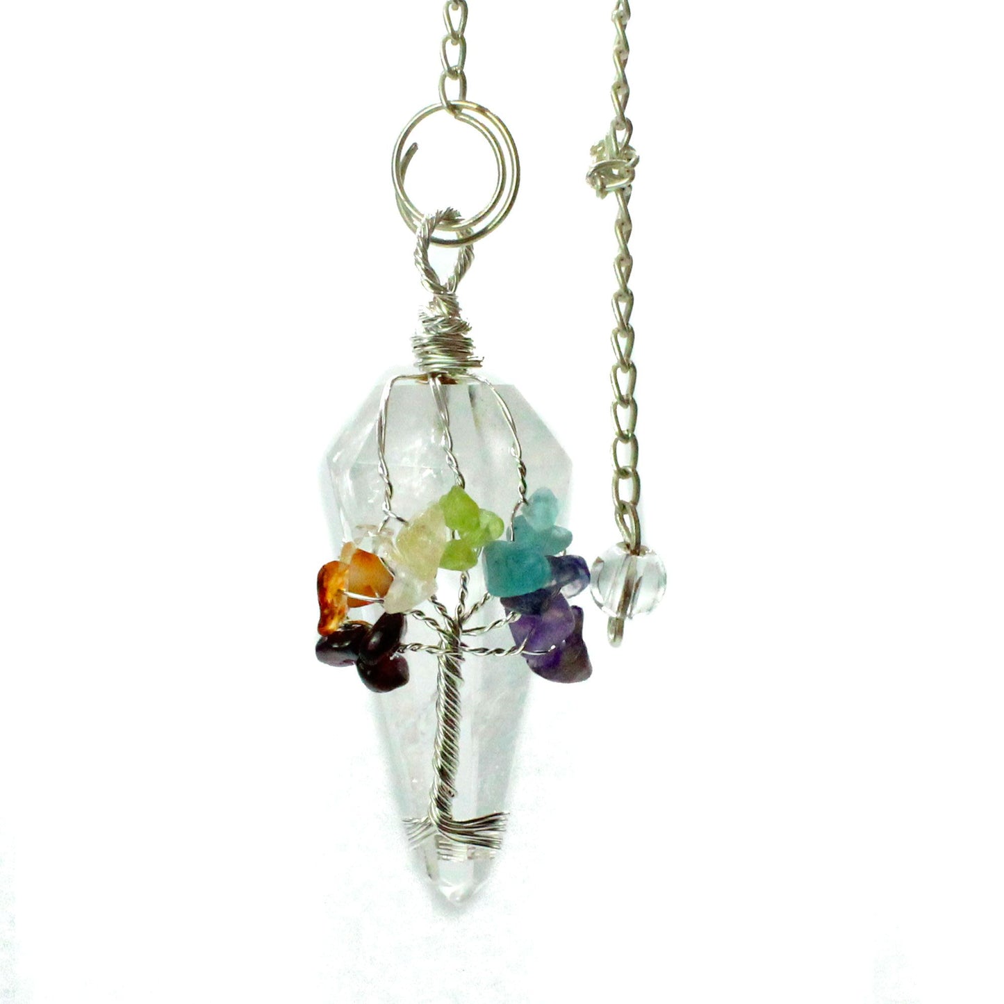 Tree of Life Chakra Pendulum - Clear Quartz