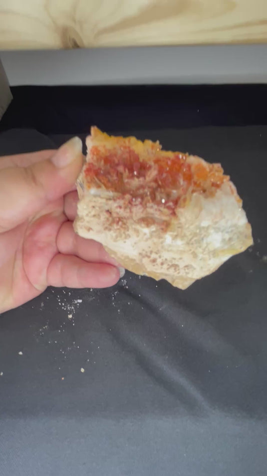 Vanadinite on Barite Crystal Cluster – Large Display Piece for Focus & Grounding | Manifest Magic UK