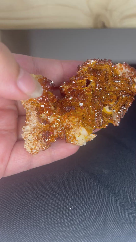 Vanadinite on Barite Crystal Cluster